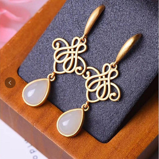 Chinese Knot Water Drop Classic Elegant Earrings For Women