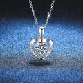 S925 Sterling Silver Love Heart Womens Eternal Heart Moissanite Necklace