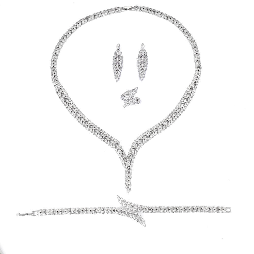 Micro‑Set Zircon Necklace & Earrings Set
