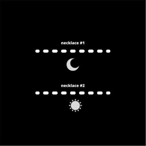 Packing Card Stainless Steel Sun And Moon Projection Necklace