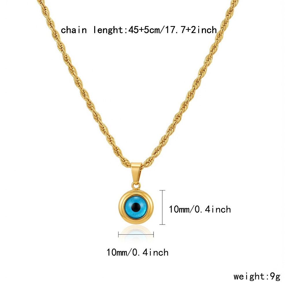 Angels Eye Titanium Steel Gold-Plated Clavicle Chain