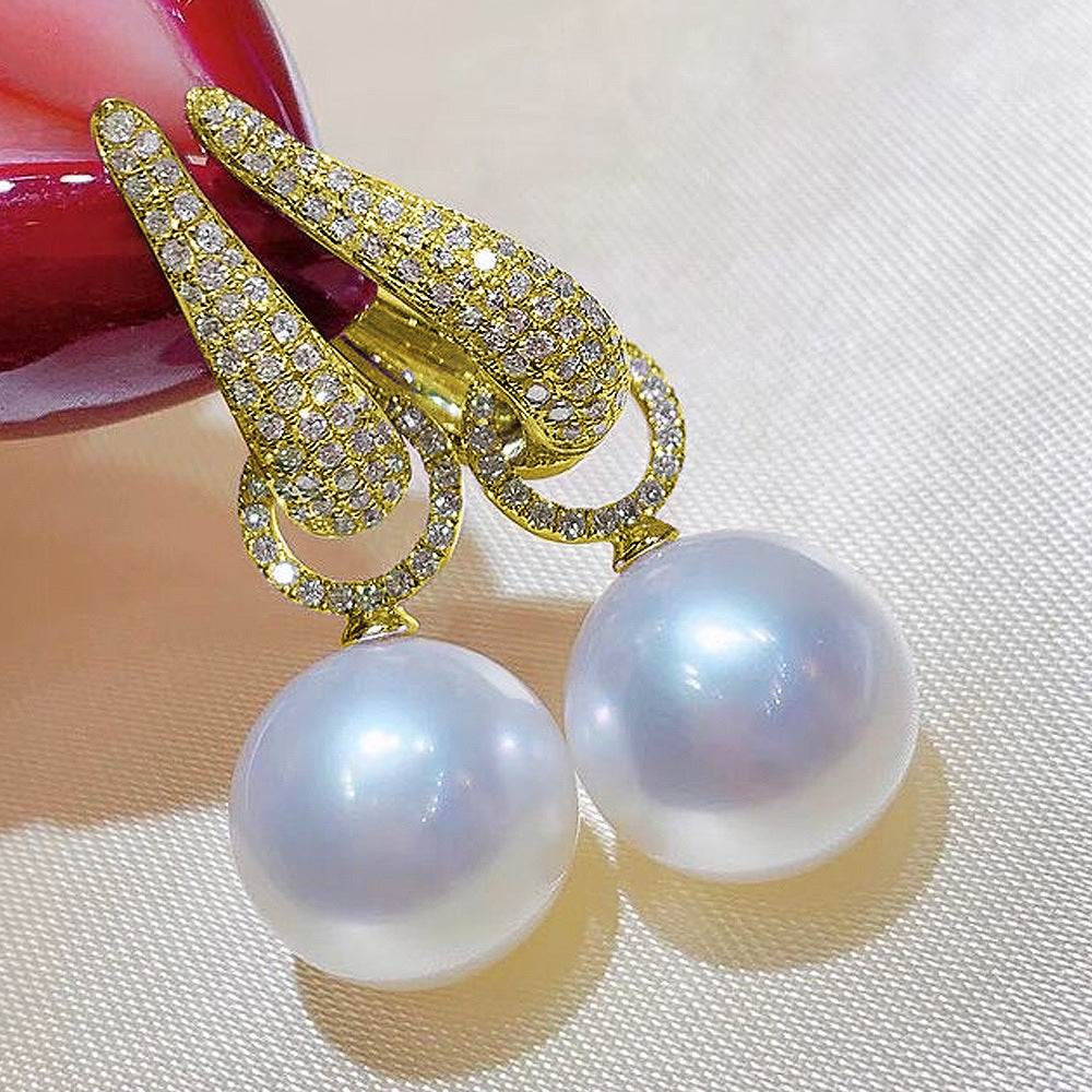 Double-wear Faux Pearl Zircon Earrings