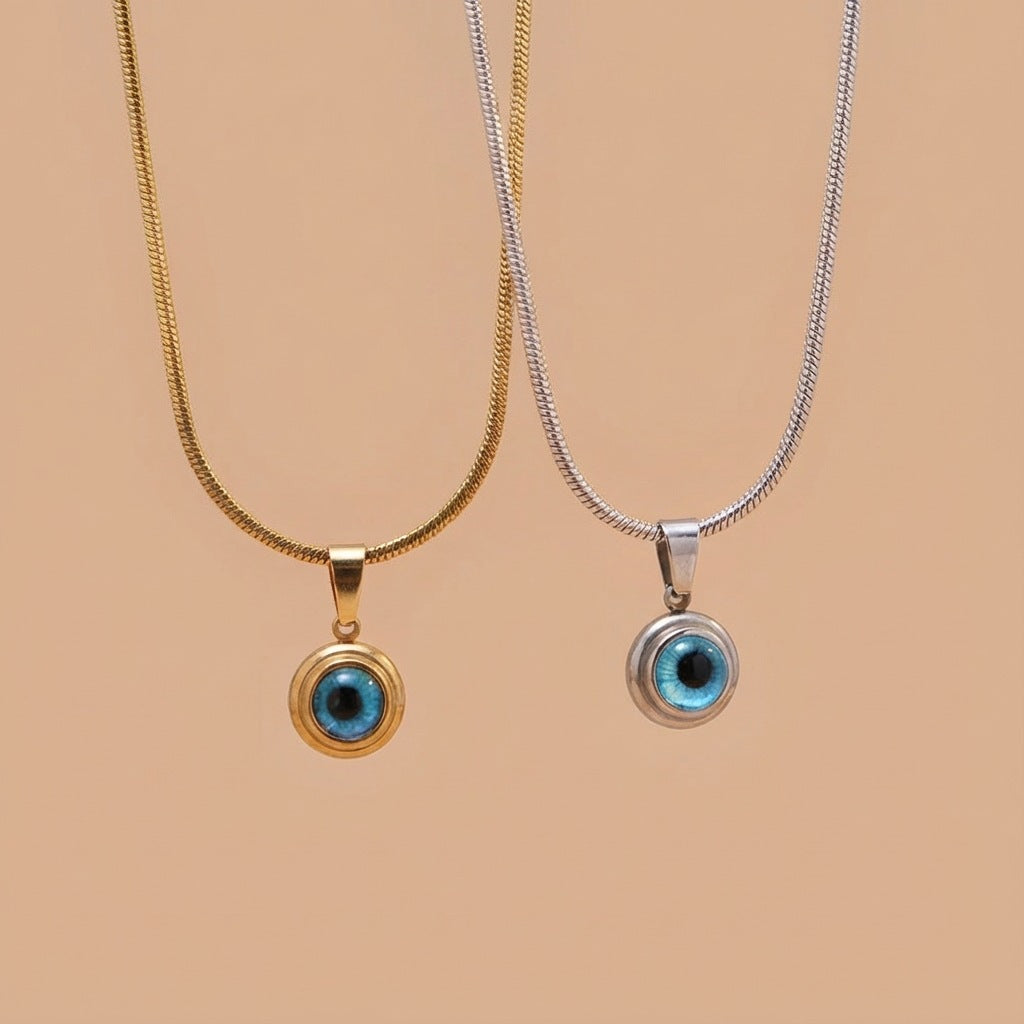 Angels Eye Titanium Steel Gold-Plated Clavicle Chain