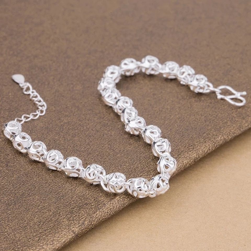 Hollowed Out Wealthy Girl Treasure Mother Silver Jewelry