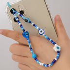 European And American Printing Glass Rice Beads Mobile Phone Lanyard