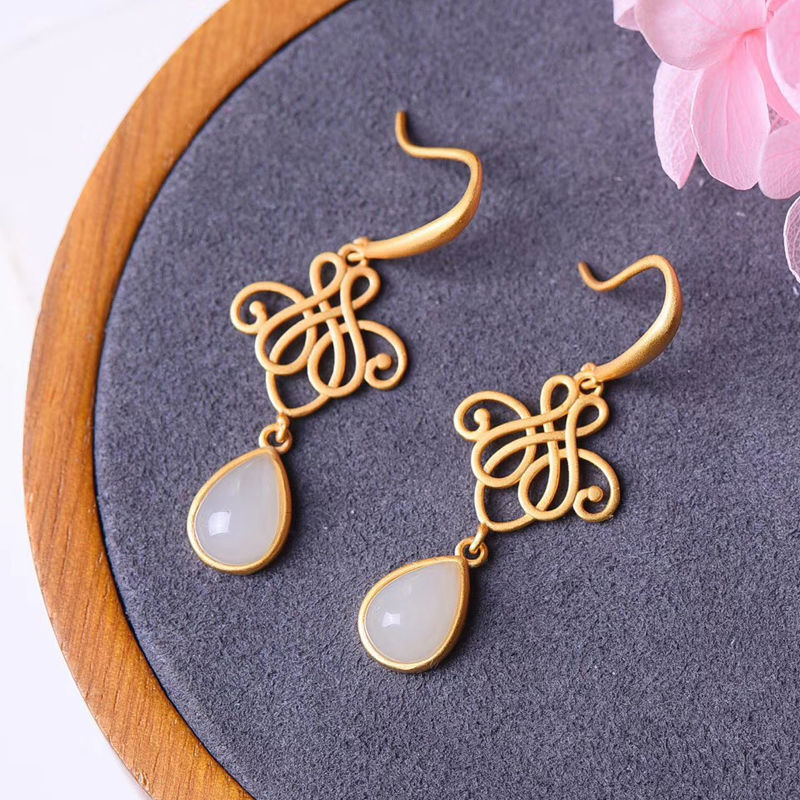 Chinese Knot Water Drop Classic Elegant Earrings For Women