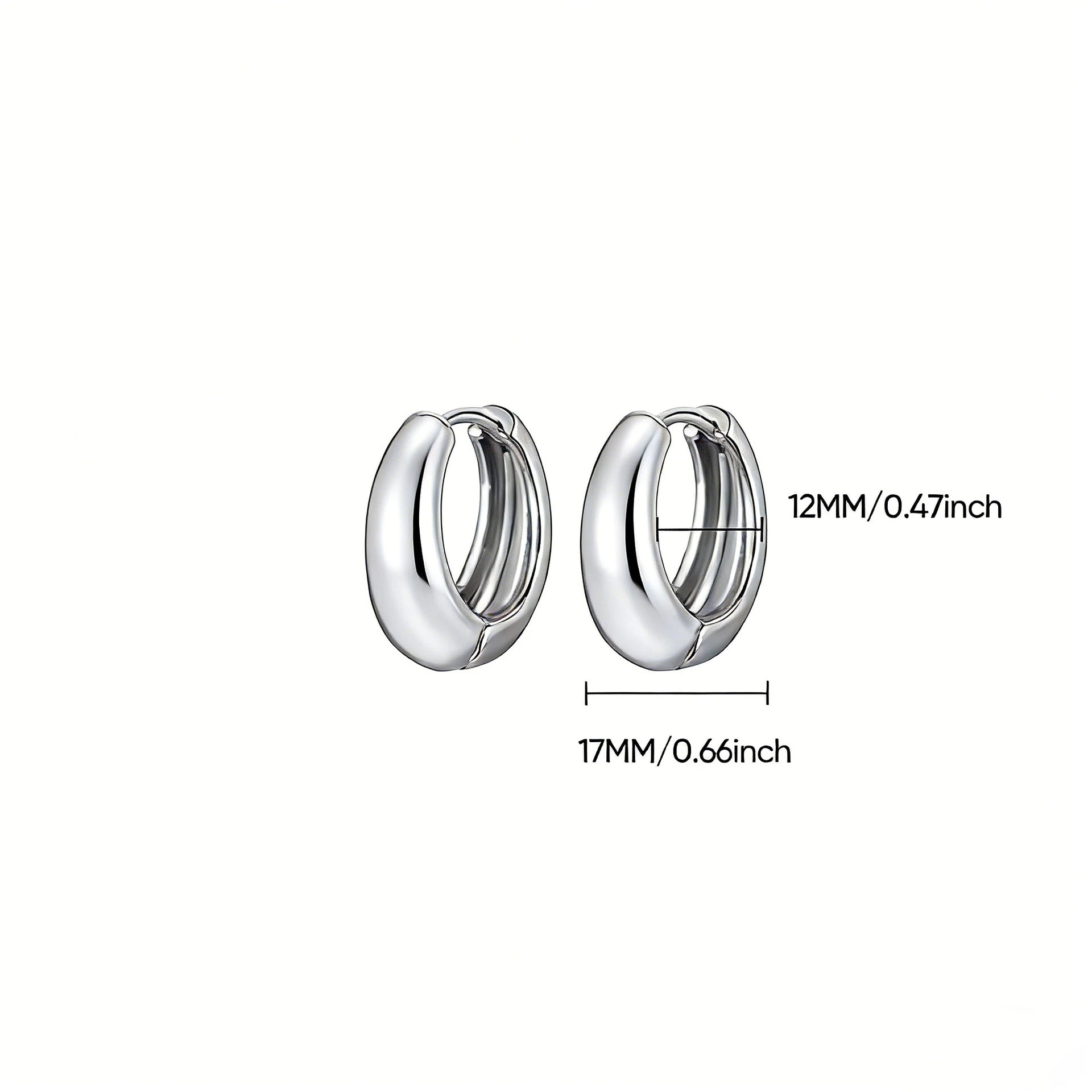 Minimalist Round Wide Smooth Hoop Earrings