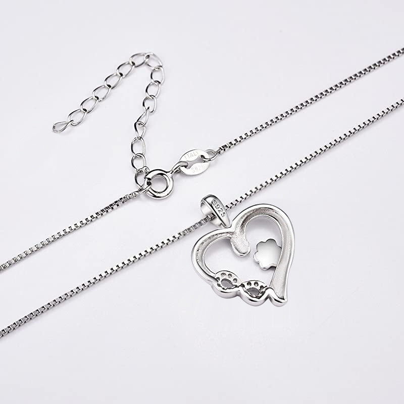 S925 Fashionable Pet Dog Paw Necklace