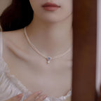 Natural Aquamarine Freshwater Pearl Pendant Necklace For Women