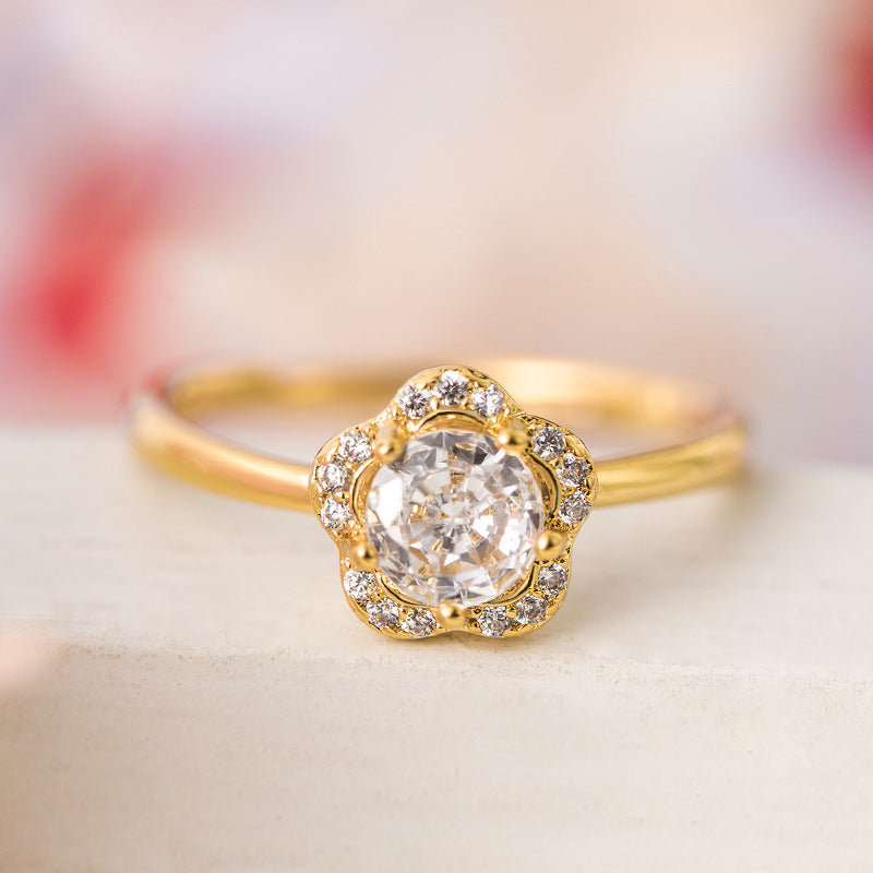 Retro Minimalist White Zircon Micro-pave Ring For The Index Finger