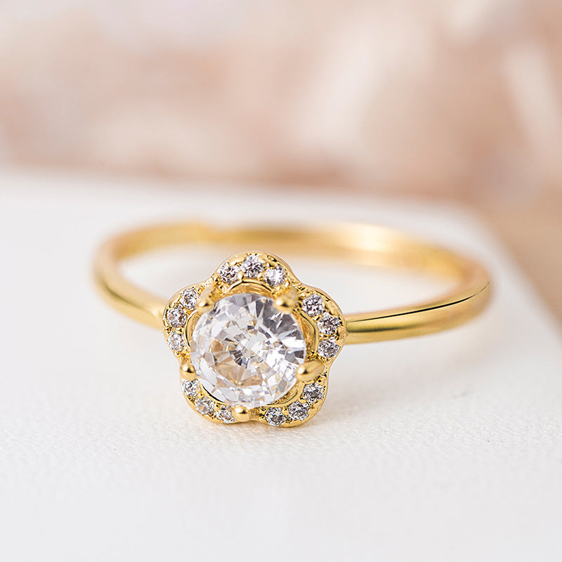 Retro Minimalist White Zircon Micro-pave Ring For The Index Finger