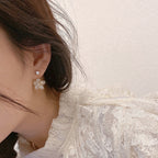Light-luxury Asymmetrical Dainty And Exquisite Flower Earrings