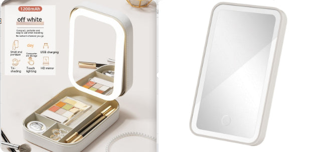 Portable LED Mirror Makeup Case
