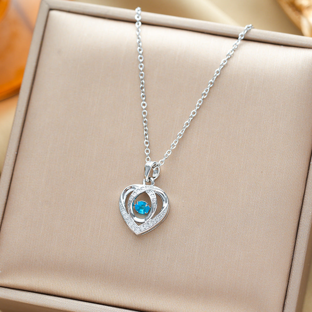 Rhinestone Heart Necklace”
