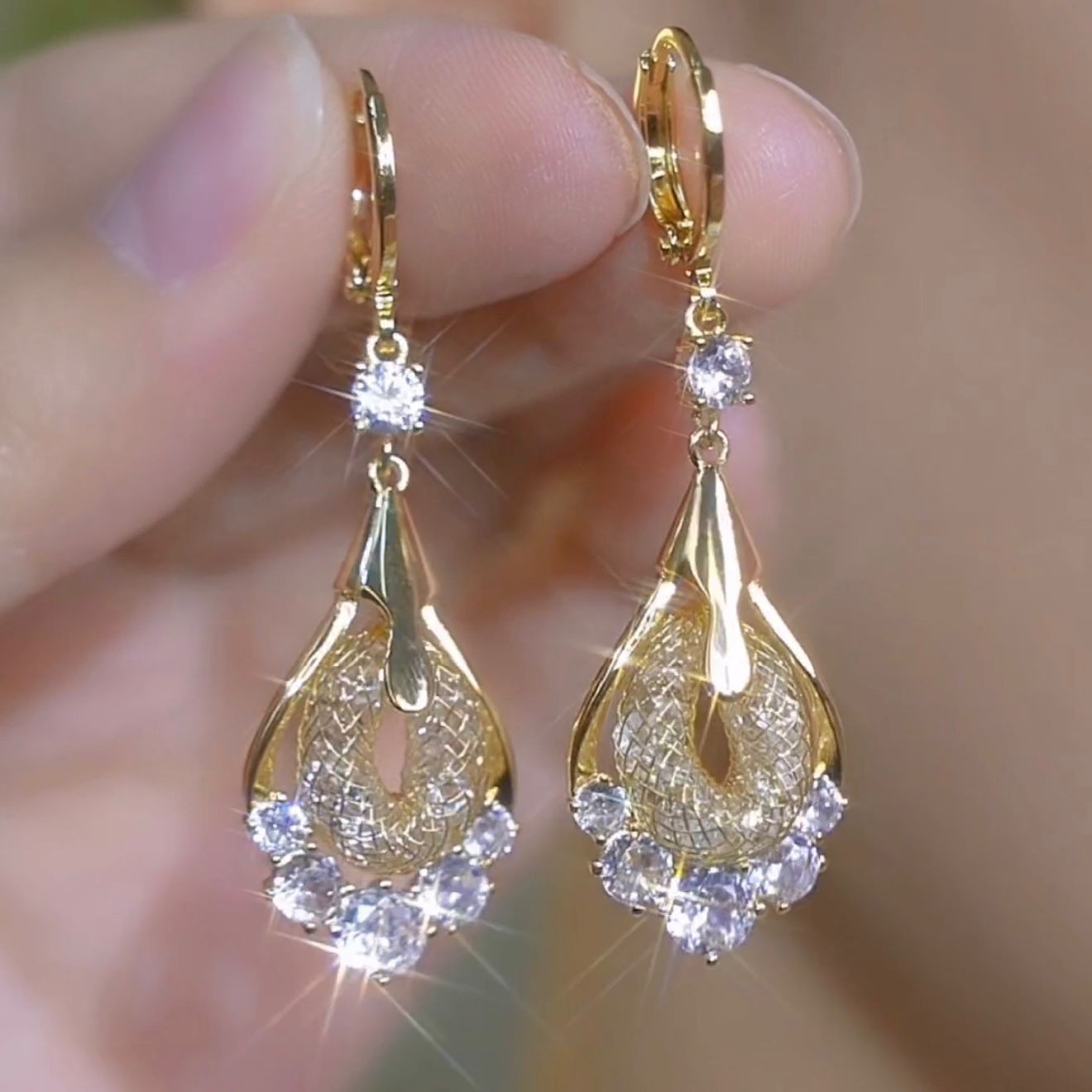 Crystal Water Drop Earrings