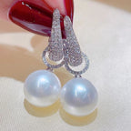 Double-wear Faux Pearl Zircon Earrings