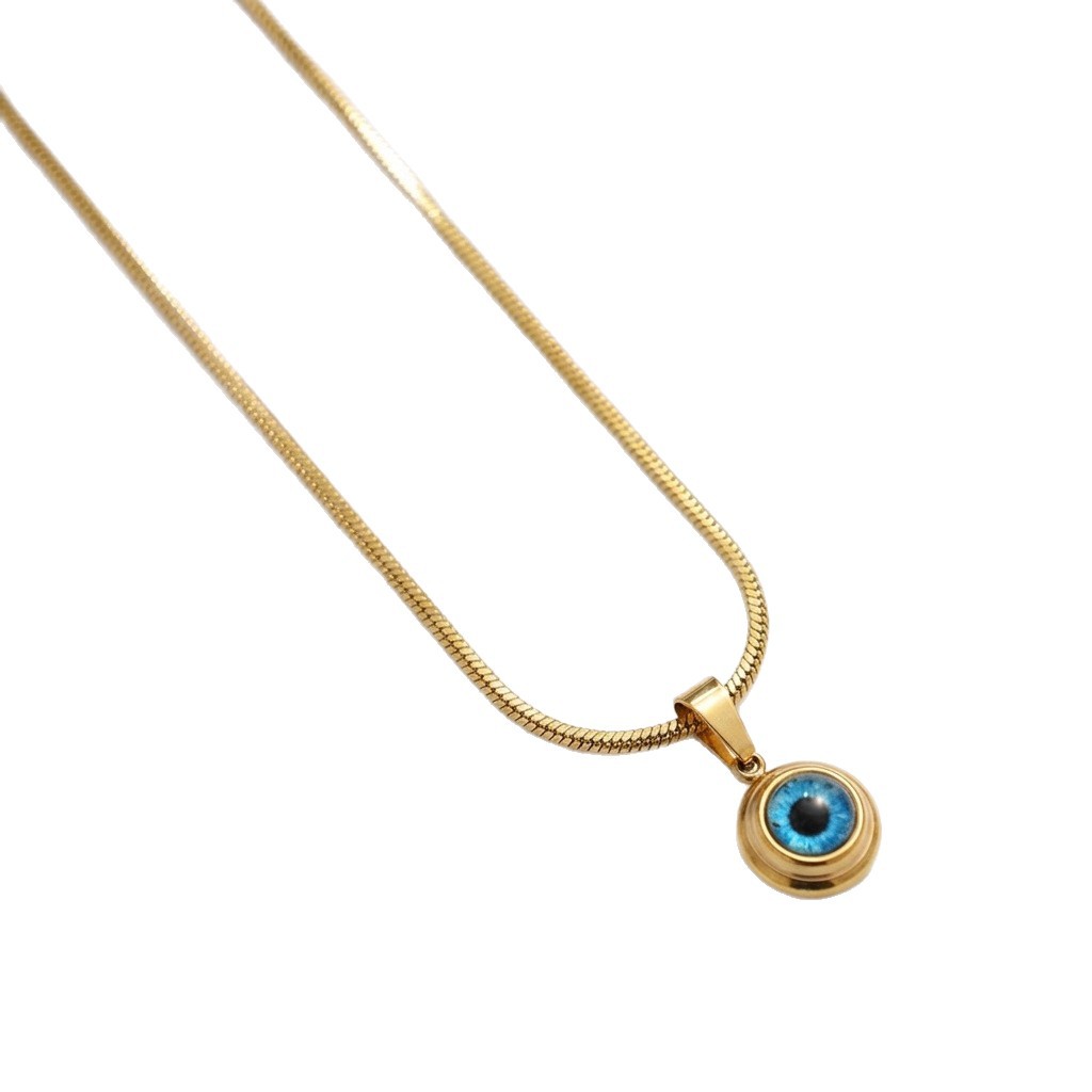 Angels Eye Titanium Steel Gold-Plated Clavicle Chain