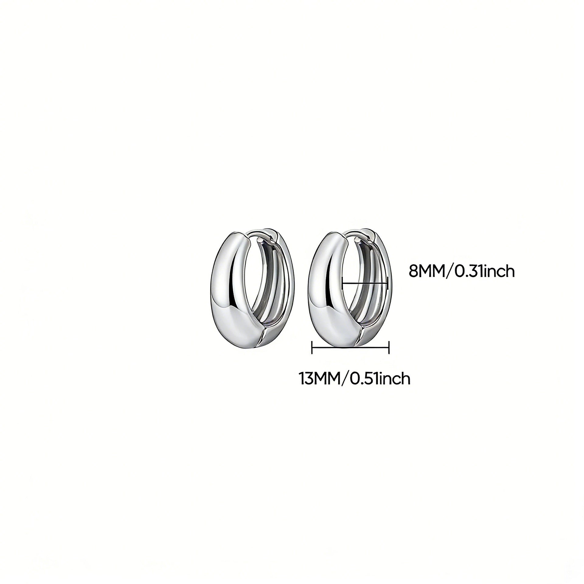 Minimalist Round Wide Smooth Hoop Earrings