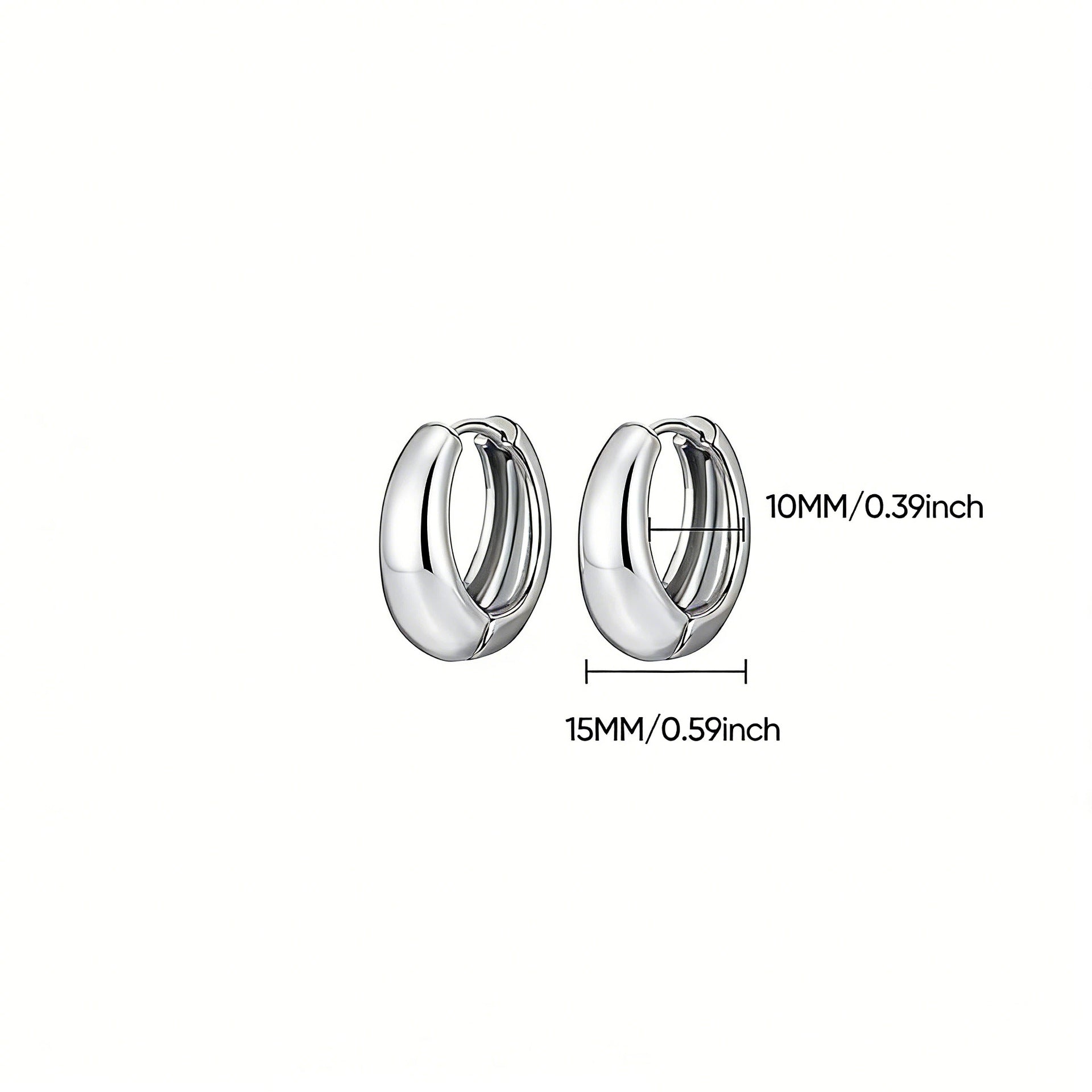 Minimalist Round Wide Smooth Hoop Earrings